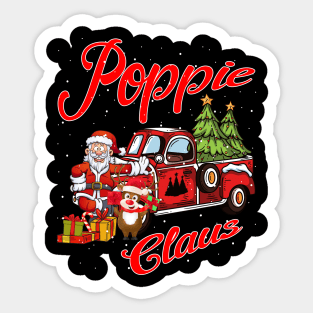 Poppie Claus Santa Car Christmas Funny Awesome Gift Sticker